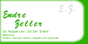 endre zeller business card